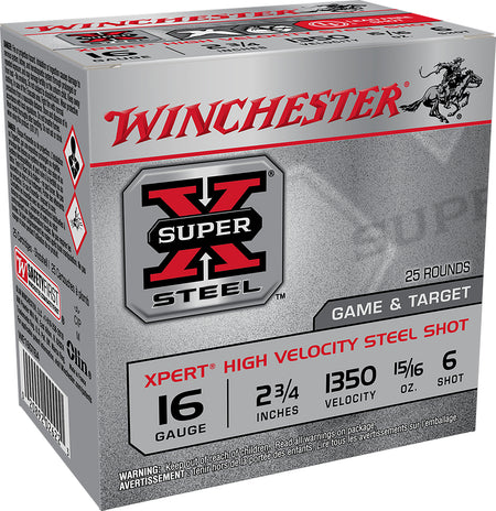Winchester 16 Gauge Shotgun Shells Xpert Game & Target HIgh Velocity #6 15/16 oz 2.75 in