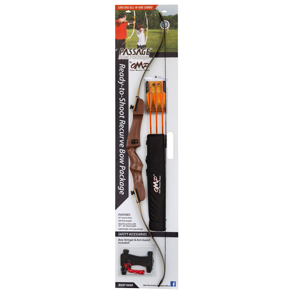 October Mountain Passage 54 in. 20 lb. Take-Down Recurve Bow Package RH