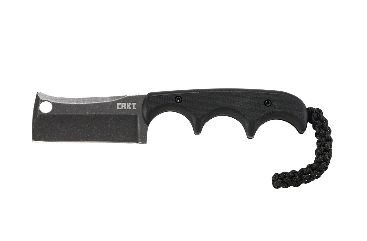 CRKT Minimalist Blackout 2383K 2.13" Fixed Cleaver Blade Stonewashed Stainless with Sheath