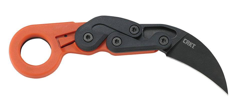 CRKT Provoke 4041O 2.47" Kinematic Folding Karambit Black Stonewashed Stainless Blade Orange Handle