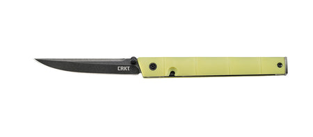 CRKT CEO Flipper 7096YGK 3.11" Folding Knife Black Stonewashed Stainless Blade Green Handle