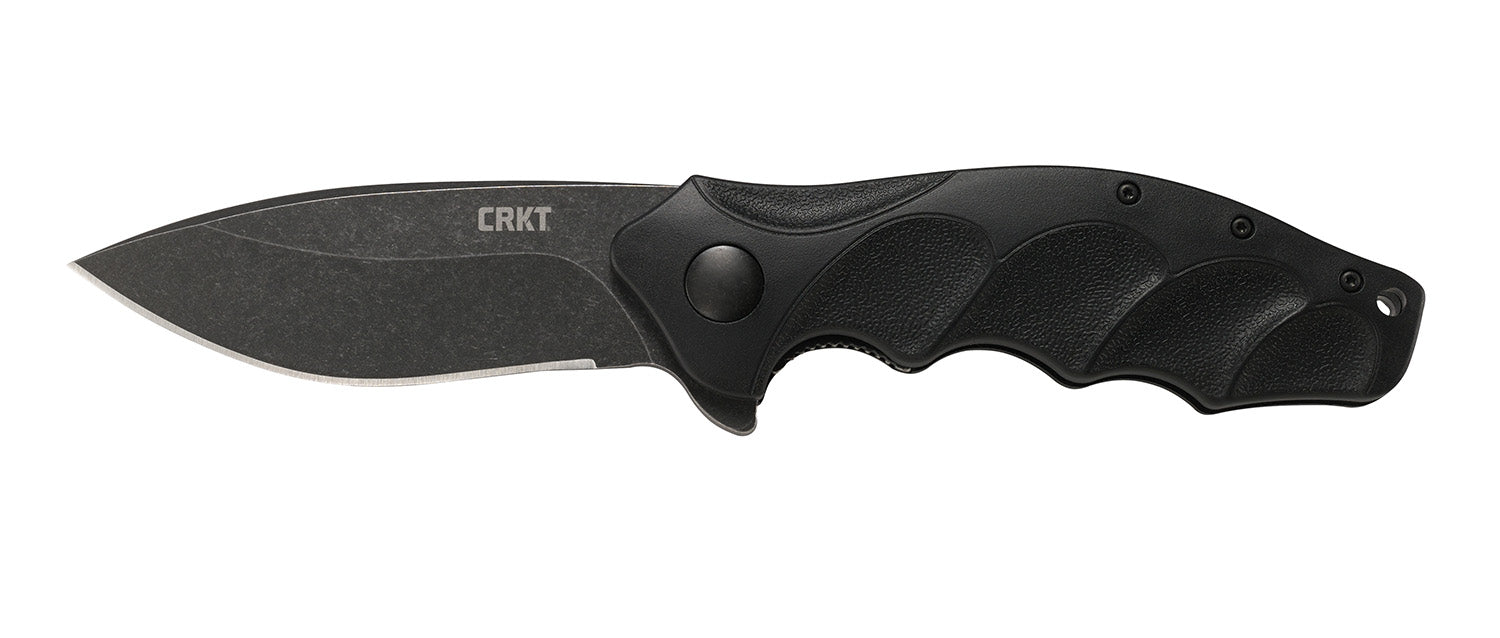 CRKT Foresight K221KKP Assisted Folding Knife 3.53" Modified Drop Point Black Stonewashed Blade Contoured GRN Handle