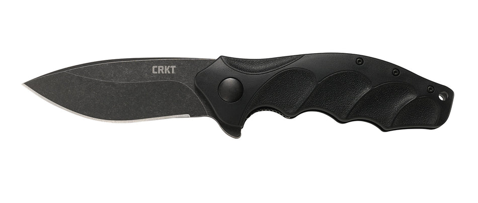 CRKT Foresight K221KKP Assisted Folding Knife 3.53" Modified Drop Point Black Stonewashed Blade Contoured GRN Handle