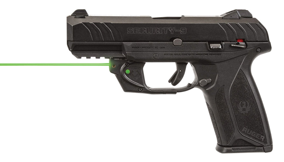Viridian E-Series 9120023 Green Laser Sight Ruger Security 9 380 Full Size Compact Trigger Guard Black