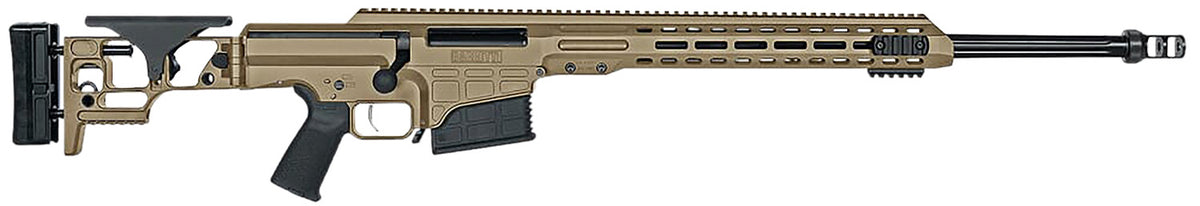 Barrett 18497 MRAD 6.5 Creedmoor 24" 10+1 FDE Folding Stock Rifle, Black Polymer Grip, Right Hand