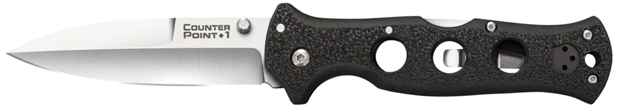 Cold Steel CS10AB Counter Point I 4" Folder Satin AUS-10A SS Spear Point Blade Griv-Ex Handle Pocket Clip