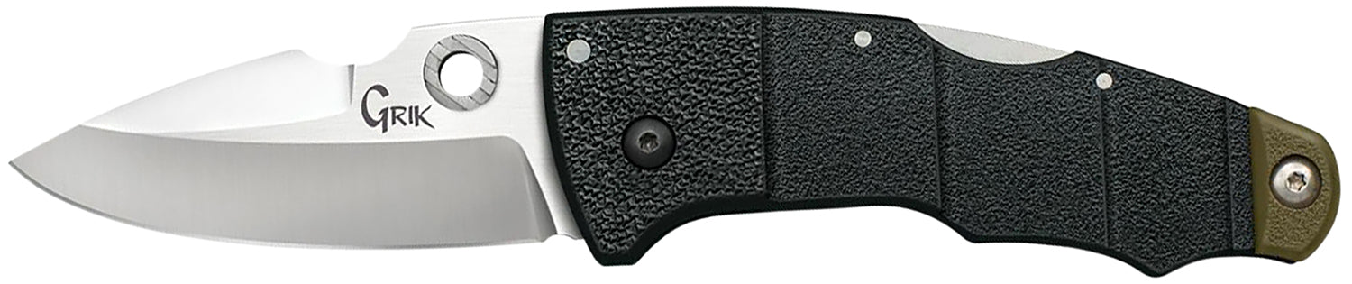 Cold Steel Grik 3" Folding Knife Spear Point Satin Polished AUS-8A Blade Black OD Green GFN Handle Pocket Clip