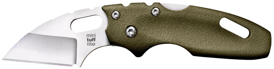 Cold Steel Tuff Lite Mini 2" Folding Knife Sheepsfoot Plain 4034 Stainless Blade OD Green Griv-Ex Handle Pocket Clip