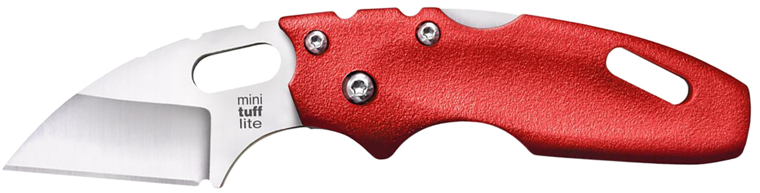 Cold Steel Tuff Lite Mini 2" Folding Knife Sheepsfoot Plain 4034 Stainless Blade Red Griv-Ex Handle Pocket Clip
