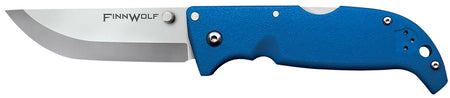 Cold Steel Finn Wolf 3.50" Folding Knife Straight Back Satin Polished AUS-8A Blade Blue Griv-Ex Handle Pocket Clip