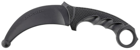 Cold Steel Karambit Training Knife 4" Fixed Plain Santoprene Blade Black Checkered Santoprene Handle Ring Pommel
