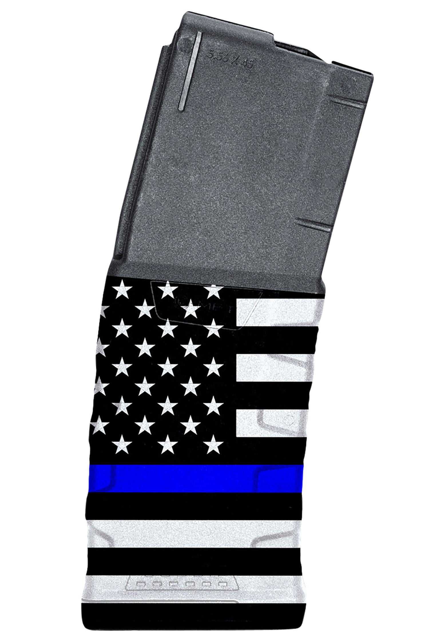 Mission First Tactical EXDPM556AMB1 AR-15/M4 30rd .223 Rem/5.56 Extreme Duty Blue Line Flag Magazine