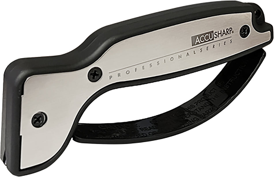 AccuSharp PRO Knife Sharpener Diamond-Honed Tungsten Carbide Brushed Aluminum Overmolded Rubber Handle