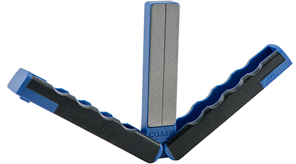 AccuSharp Folding Diamond Paddle Sharpener Coarse Fine Double-Sided with Hook Groove Black Blue
