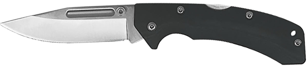 AccuSharp 711C 3" Folding Lockback Knife - Clip Point Plain Blade, Black FRN Handle, Includes Allen Wrench