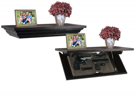PSP CC24E Wood Brown Concealment Shelf Safe Magnetic Latch Keyed