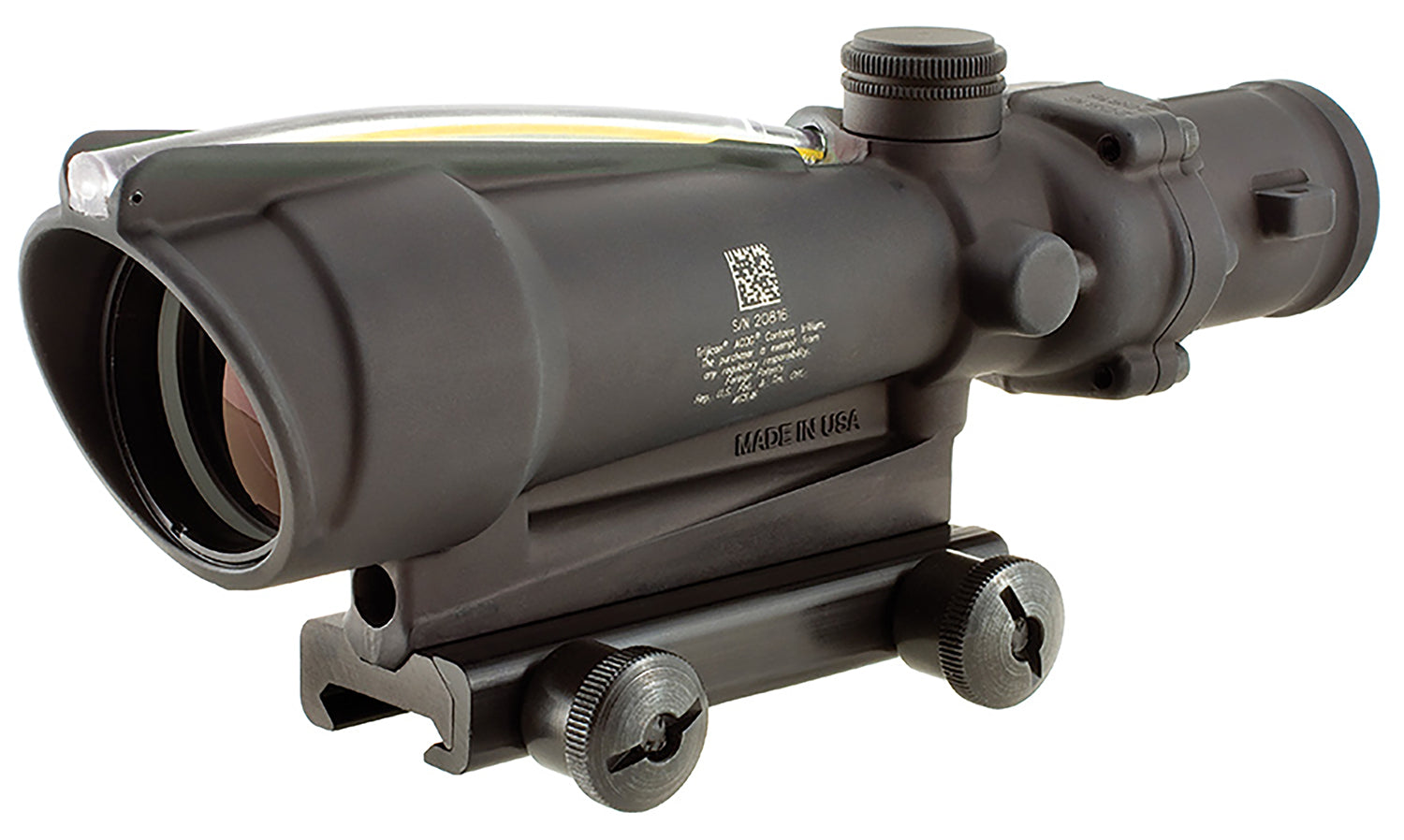 Trijicon ACOG 100143 Matte Black 3.5x 35mm Illuminated Amber Chevron Reticle .308/7.62 BDC