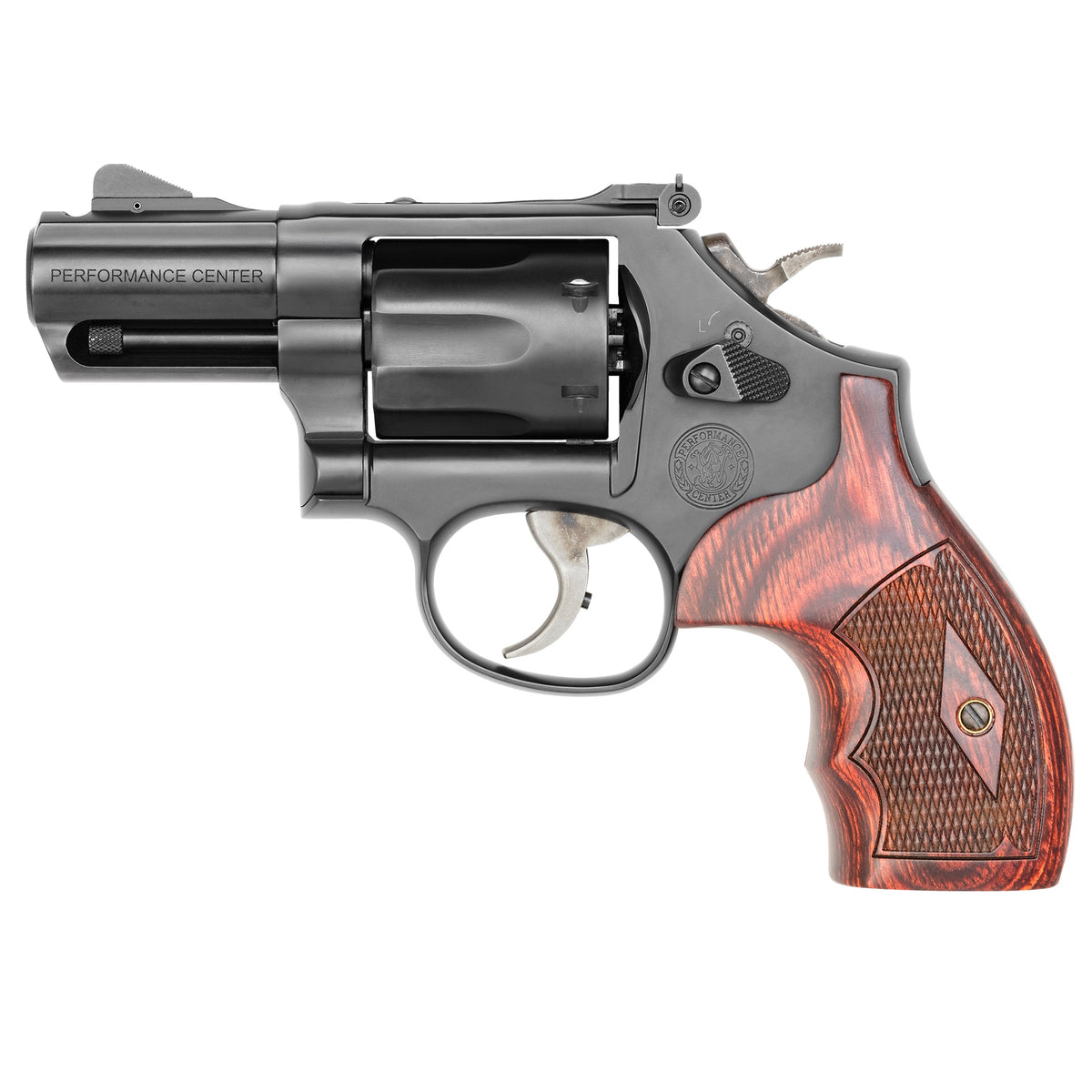 Smith & Wesson 13323 Model 19 Performance Center Carry Comp 357 Mag or 38 S&W Spl +P Blued Carbon Steel 2.50" PowerPort Barrel, 6rd Cylinder & K-Frame, Tritium Front Night Sight, Custom Wood Grip