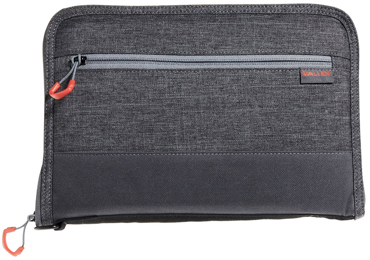 Allen Auto-Fit 2.0 Deluxe Full-Size Pistol Soft Case Gray Red Accents Foam Padding and Exterior Pocket 11 Inch