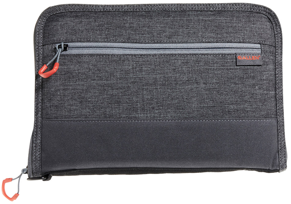 Allen Auto-Fit 2.0 Deluxe Full-Size Pistol Soft Case Gray Red Accents Foam Padding and Exterior Pocket 11 Inch