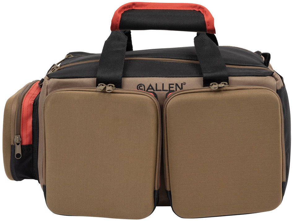 Allen Eliminator Rangemaster Tan Range Bag with Included Pistol Rug Rigid Bottom Multiple Exterior Pockets