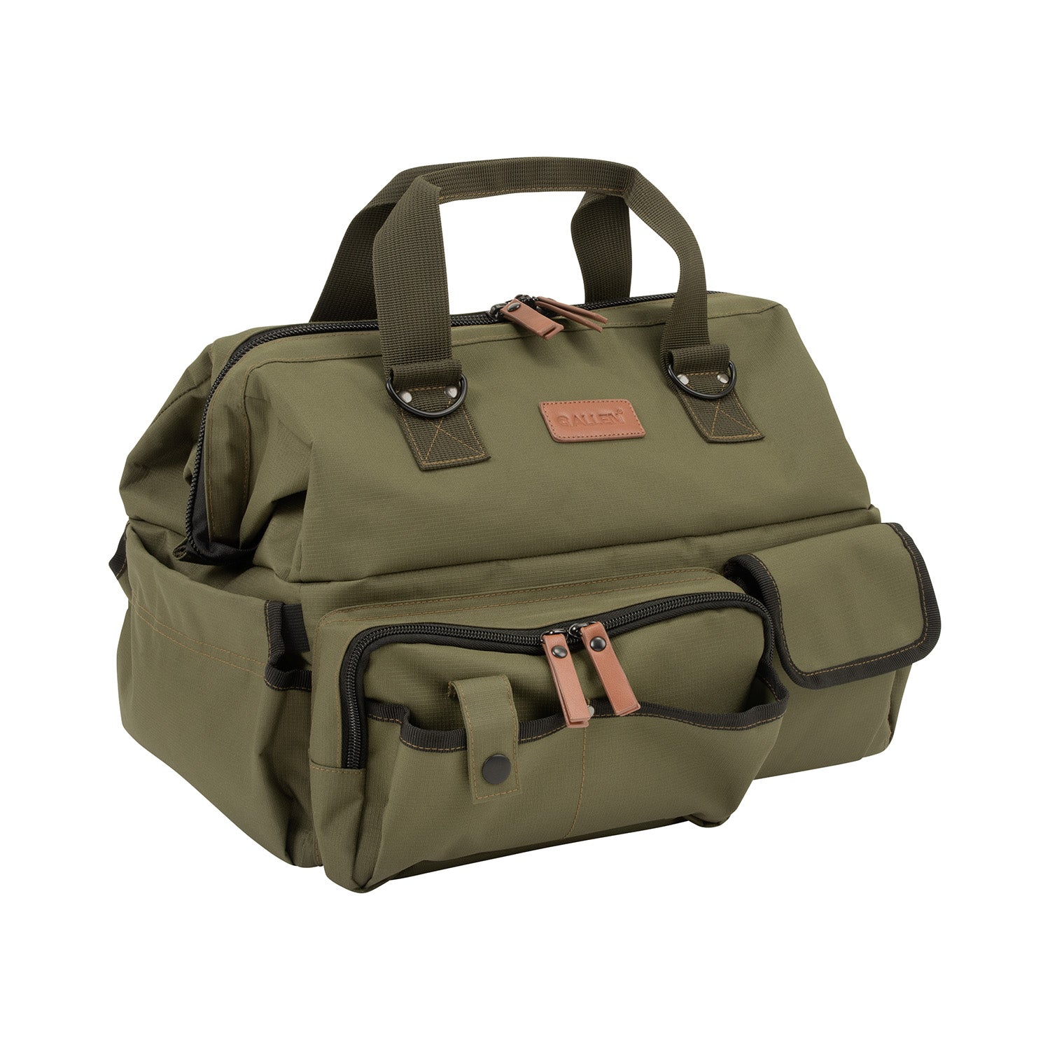 Allen Triumph Medium Range Bag Green Ripstop Polyester Gatemouth Opening with Pistol Mat and Choke Tube Loops