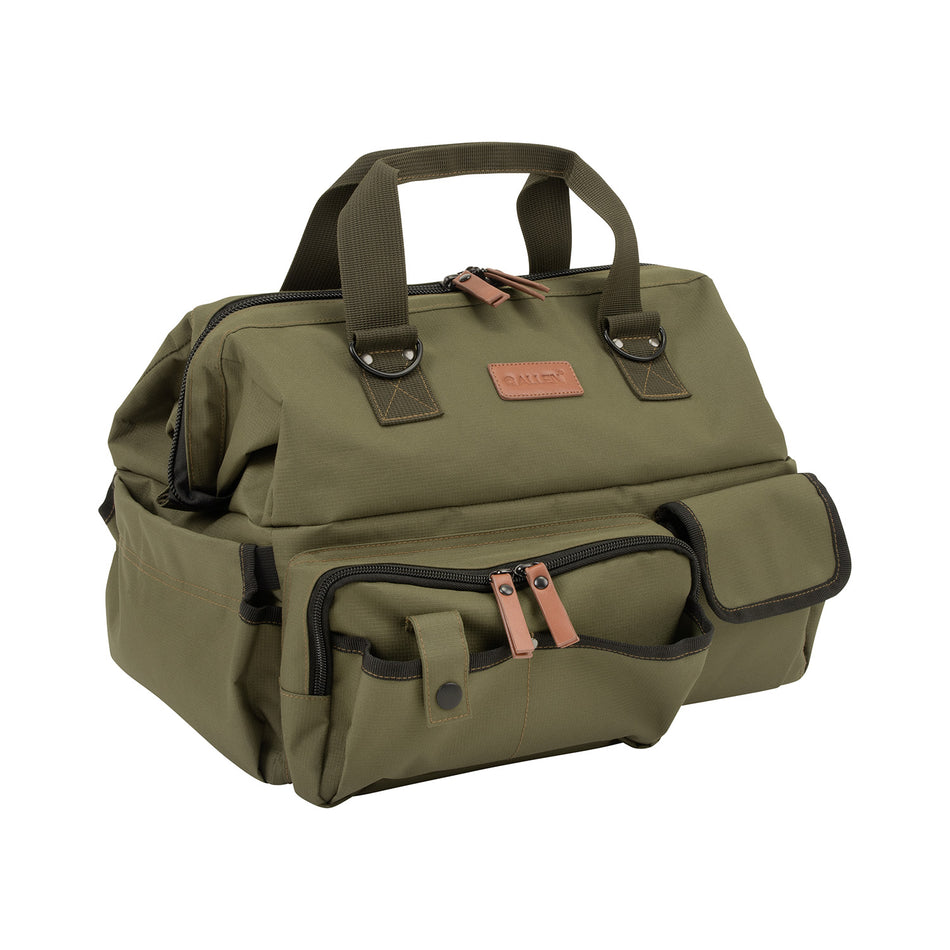 Allen Triumph Medium Range Bag Green Ripstop Polyester Gatemouth Opening with Pistol Mat and Choke Tube Loops