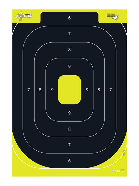 EZ-Aim Splash Reactive IPSC Silhouette Hanging Paper Target Black/Yellow 12.5"x18.25" 8 Pack