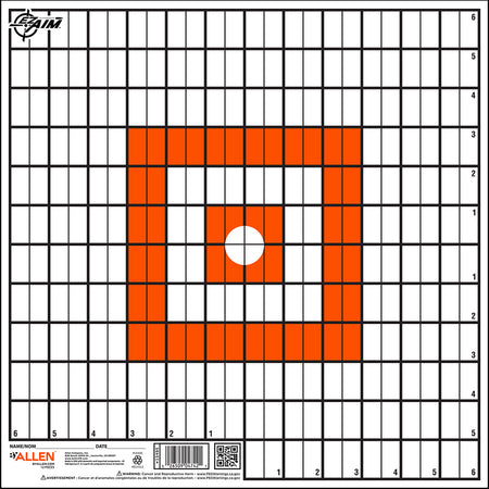 EZ-Aim 15495 Grid Target Paper Hanging 12" x 12" Orange/White 12 Pack