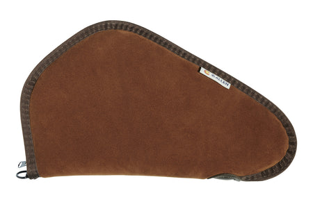 Heritage Cases 8613 13-Inch Handgun Case Brown Suede Faux Sherpa Lockable Zippers