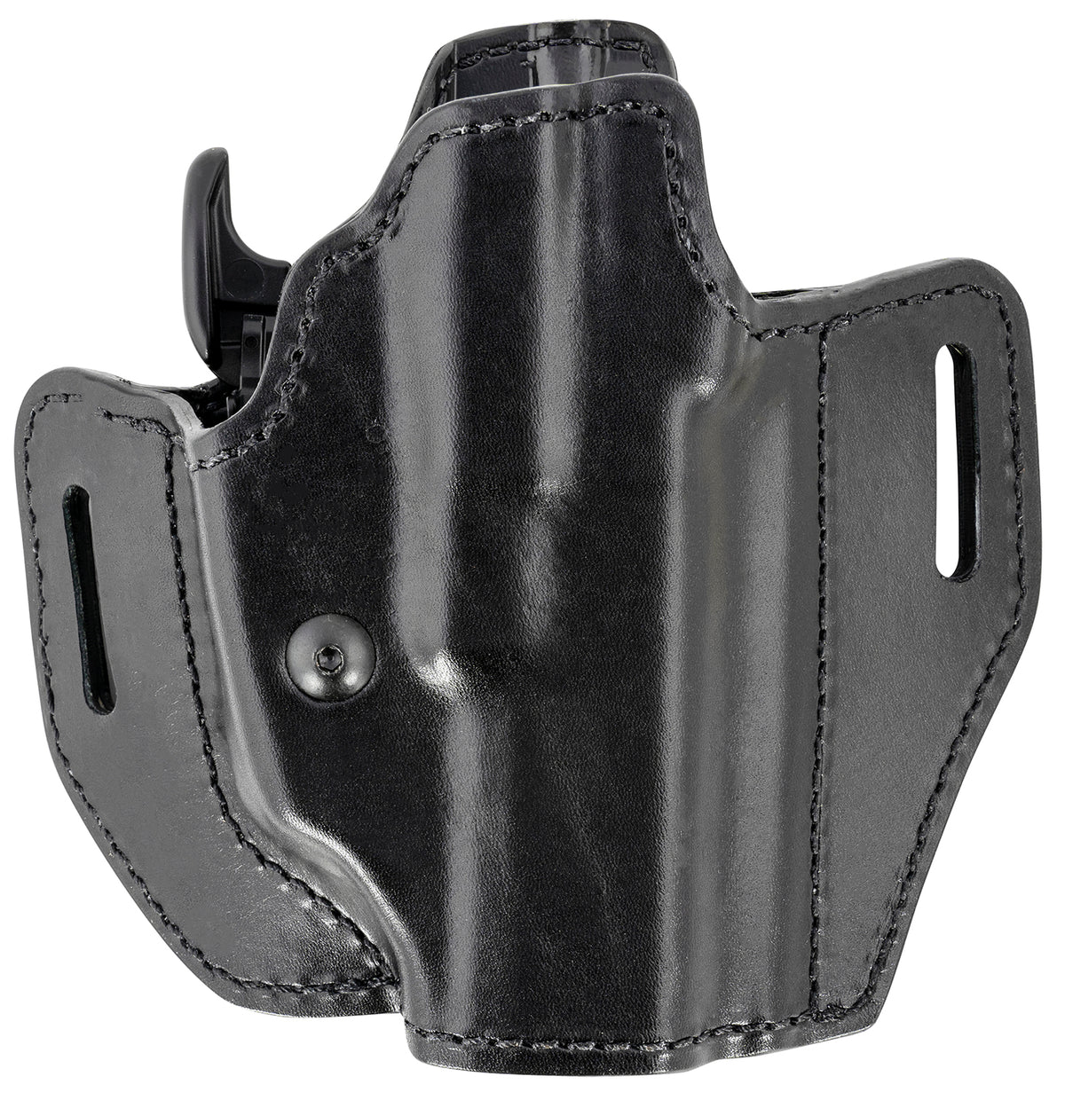 Bianchi 58351 Allusion Assent Pro-Fit Outside Waistband Holster Size 13 Black Leather, Glock 17/22 All Gens/Springfield XDS, Right Hand