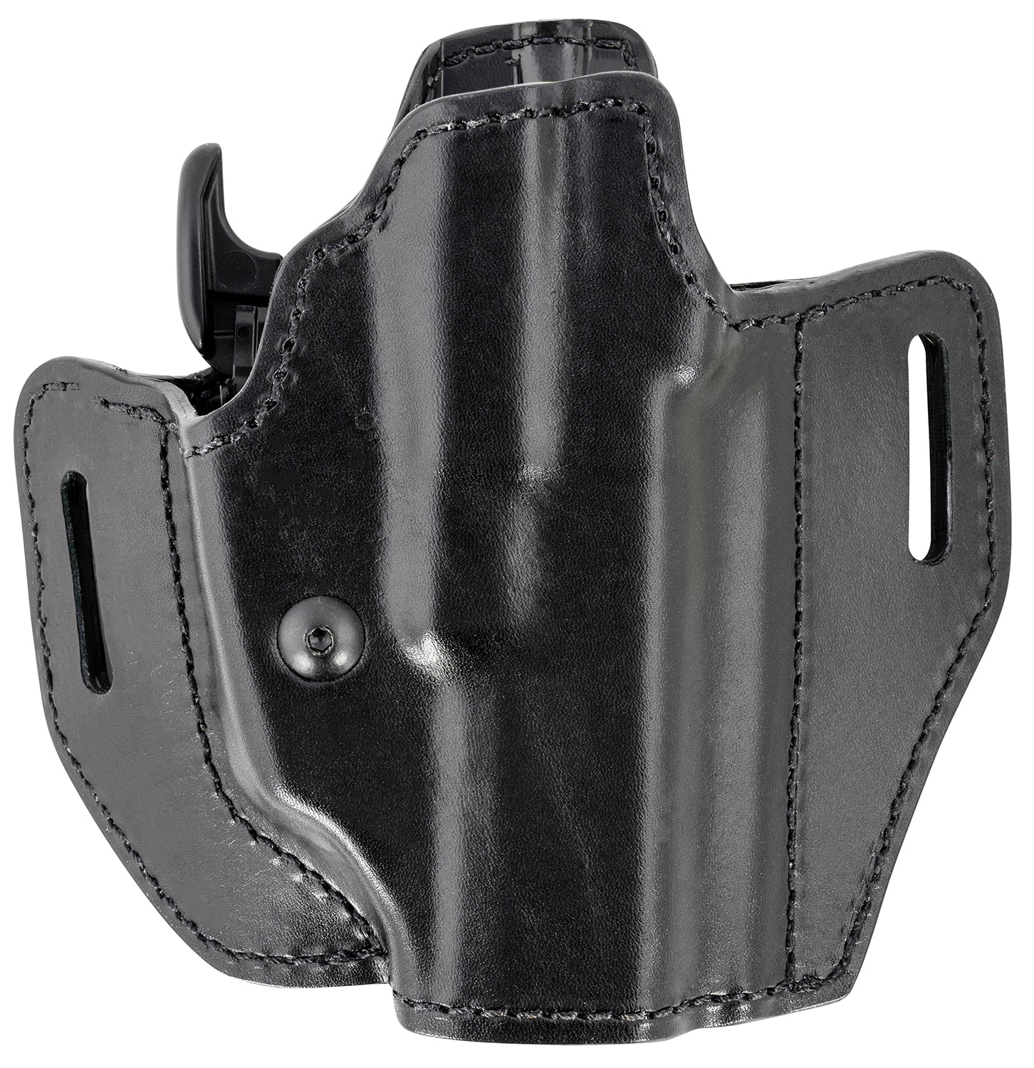 Bianchi 58351 Allusion Assent Pro-Fit Outside Waistband Holster Size 13 Black Leather, Glock 17/22 All Gens/Springfield XDS, Right Hand