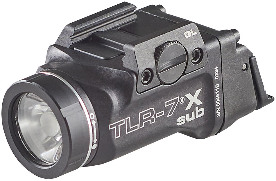 Streamlight TLR-7 X Sub 69400 Black Anodized 500 Lumen Gun Light for Glock 43X and 48 MOS