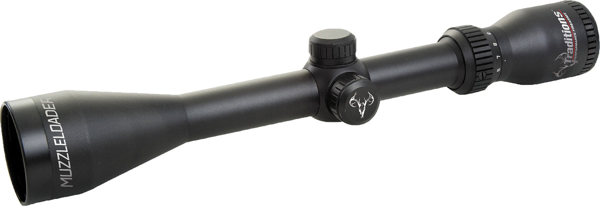 Traditions A1143RIR 3-9x 40mm Muzzleloader Scope Matte with Illuminated Range-Finding Reticle