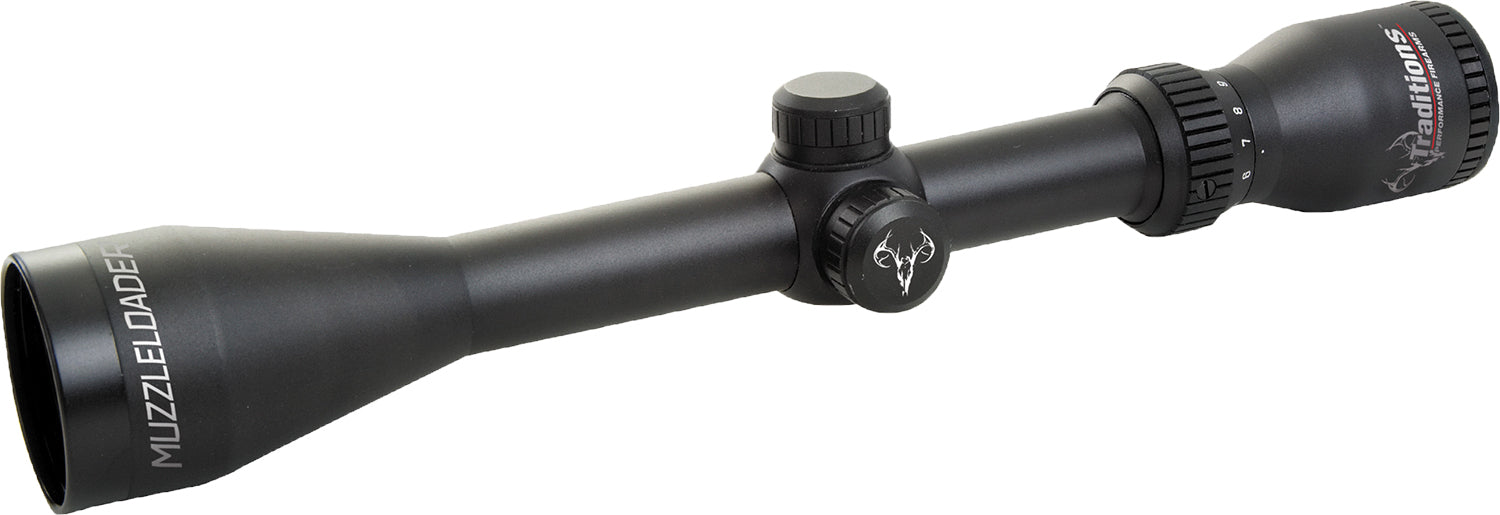 Traditions A1143RIR 3-9x 40mm Muzzleloader Scope Matte with Illuminated Range-Finding Reticle