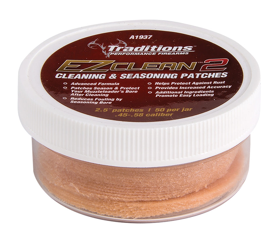 Traditions A1937 EZ Clean 2 Muzzleloader Cleaning Patches 45/58 Cal 50 Pkg