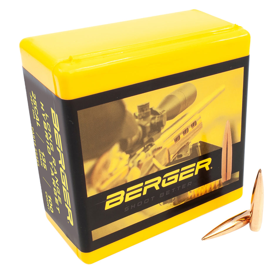 Berger Long Range Hybrid Target 25 Cal 135 Grain Reloading Bullets Box of 100