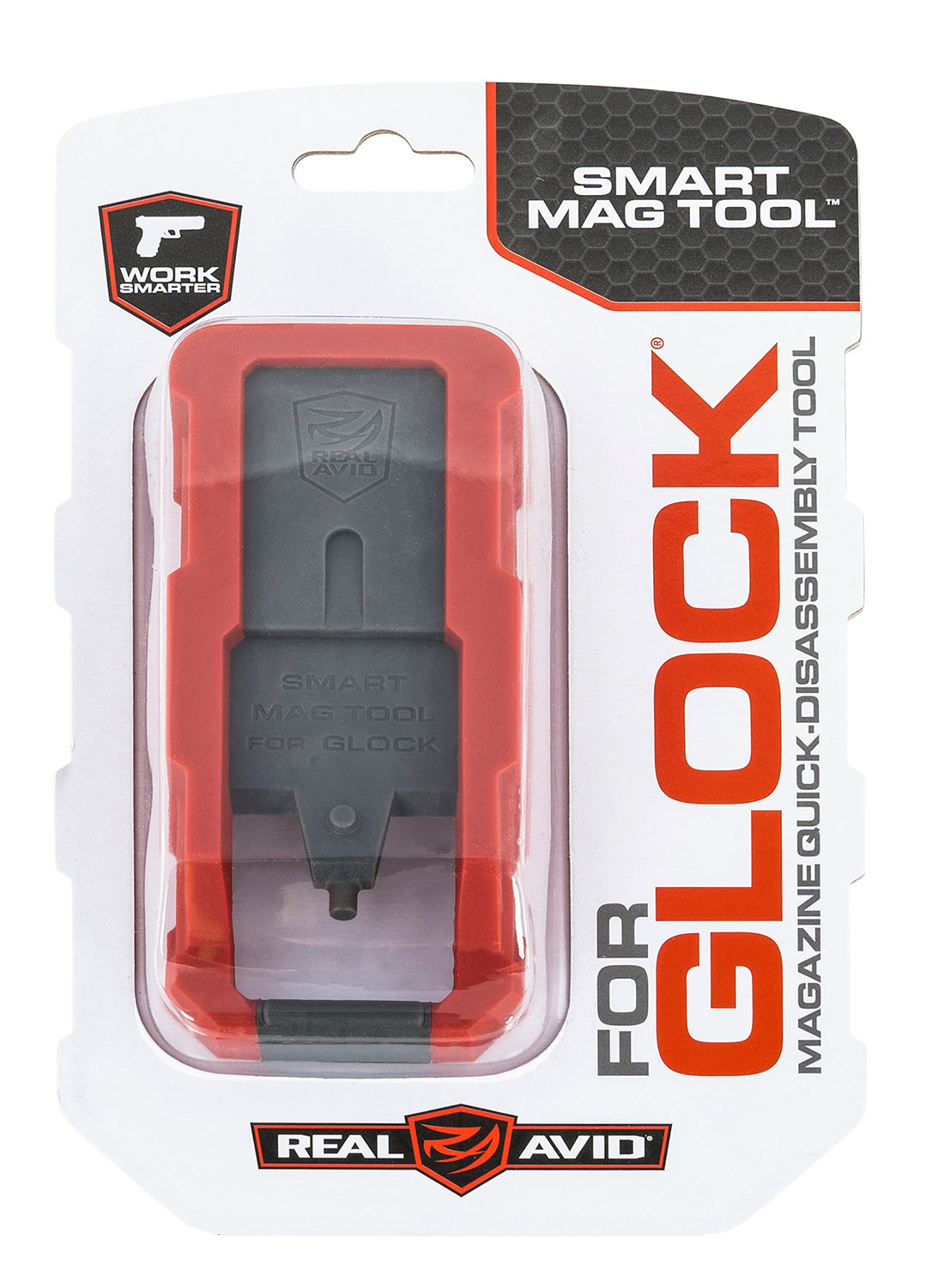 Real Avid AVGLOCKMT Glock Magazine Disassembly Smart Mag Tool Gray and Red