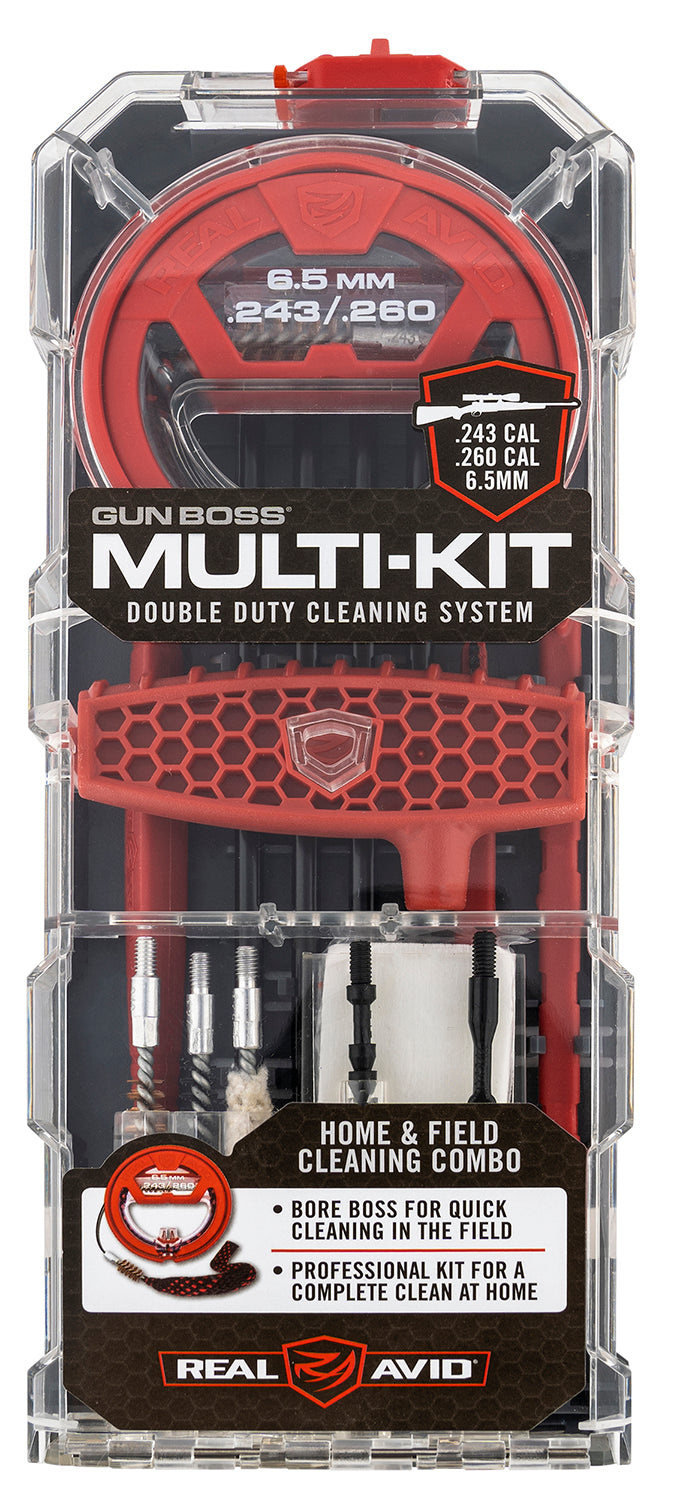 Real Avid AVGBMK243 6.5 / 243 / 260 Cal Rifle Gun Boss Multi-Kit Cleaning Set
