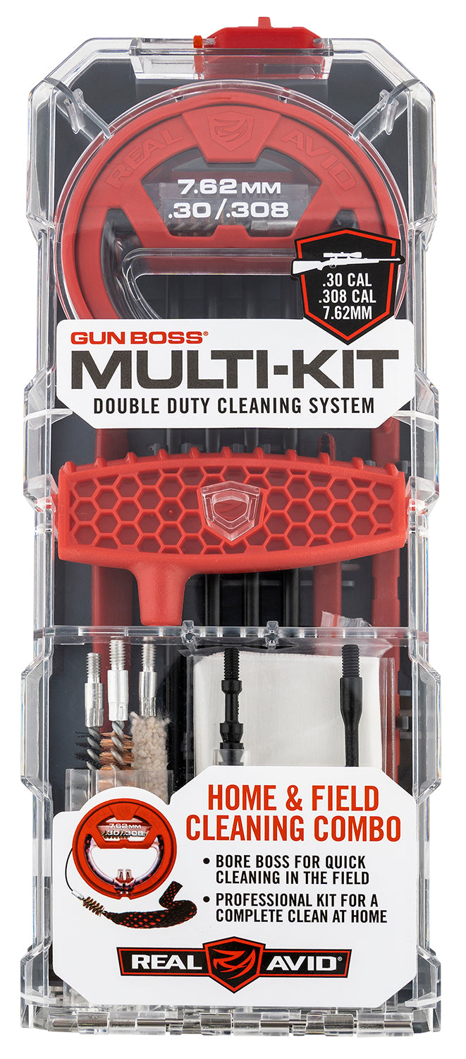 Real Avid AVGBMK308 7.62mm 30 Cal .308 Rifle Gun Boss Multi-Kit Cleaning Set