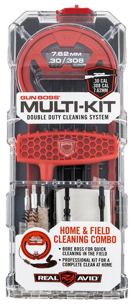 Real Avid AVGBMK308 7.62mm 30 Cal .308 Rifle Gun Boss Multi-Kit Cleaning Set