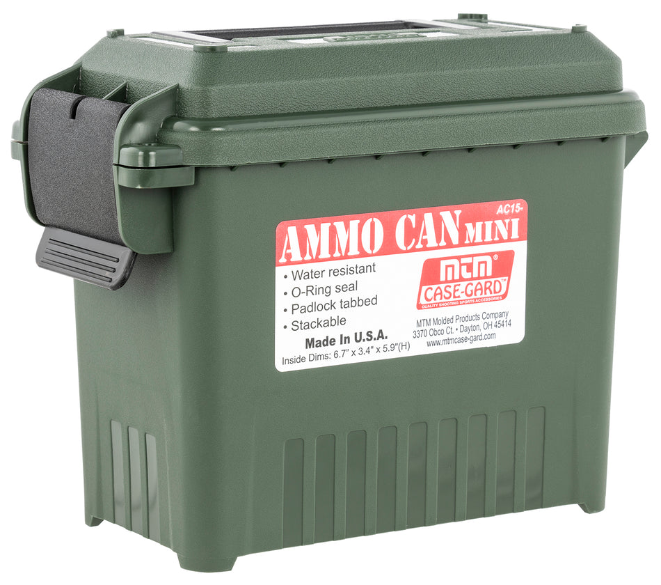 MTM Case-Gard AC1511 Mini Ammunition Storage Can Forest Green Polypropylene Multi-Caliber