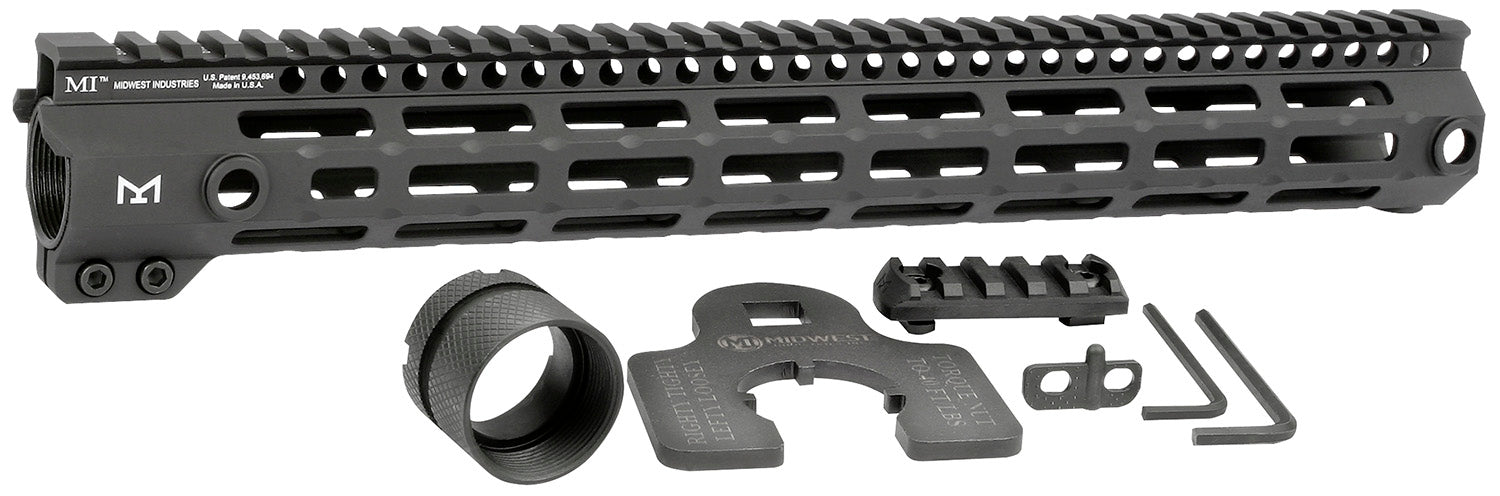 Midwest Industries MIG4M15 G4M Free Float Handguard AR-15 15-Inch M-LOK Black Anodized Aluminum