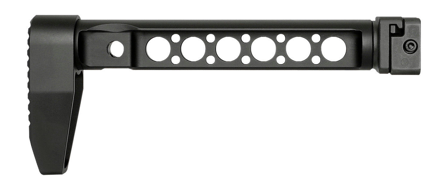 Midwest Industries Steel Side Folding Buttstock with Adaptor Black Minimalistic Butt Plate