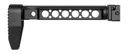 Midwest Industries Steel Side Folding Buttstock with Adaptor Black Minimalistic Butt Plate