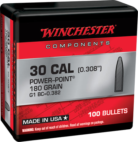 Winchester 308Win 180gr Power Point Reloading Component Bullets Box of 100