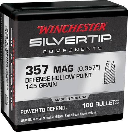 Winchester WB357S145X .357 Mag 145gr Silvertip Hollow Point Handgun Reloading Bullets Box of 100