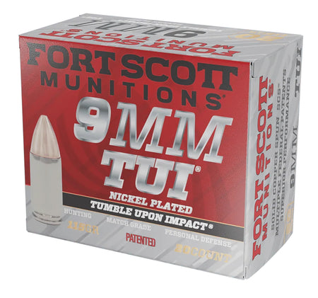 Fort Scott Munitions 9mm Luger/Parabellum 9MM115SCVNIC Tumble Upon Impact (TUI) Solid Copper Spun CS 115 Grain