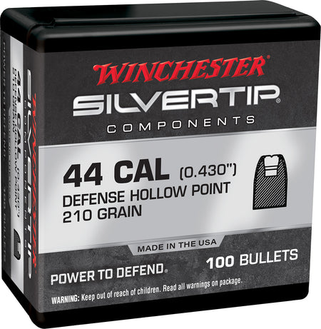 Winchester WB44ST210X .44 RemMag 210gr Silvertip Hollow Point Handgun Reloading Bullets Box of 100