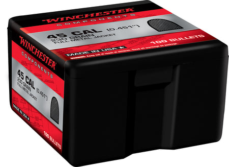 Winchester WB45MC230X .45 Cal 230gr Full Metal Jacket Handgun Reloading Bullets Box of 100